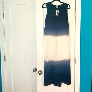 NWT blue and white ombre sheer coverup / maxi dress size S